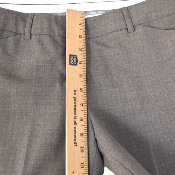 Express Editor Low Rise Pants 8S Brown 2008 Flare Slacks Y2K Normcore Workwear - Picture 5 of 9